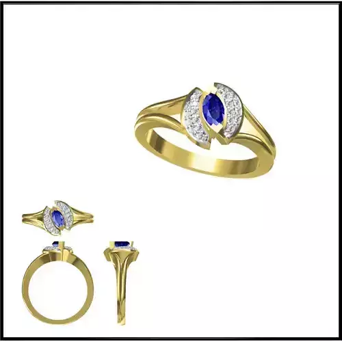 JCD Format  Delicate color stone rings cad jewellery design