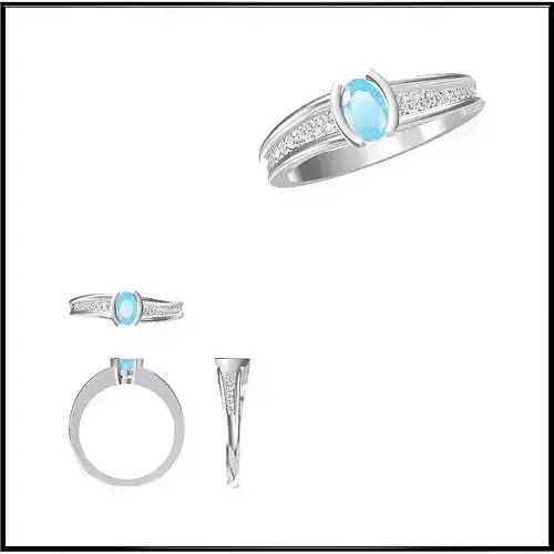 JCD Format  Delicate color stone rings cad cam jewelry design