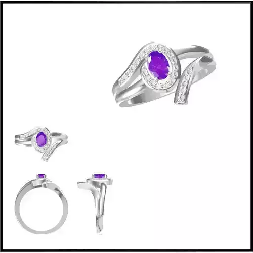 JCD Format Delicate color stone rings 3d jewelry cad