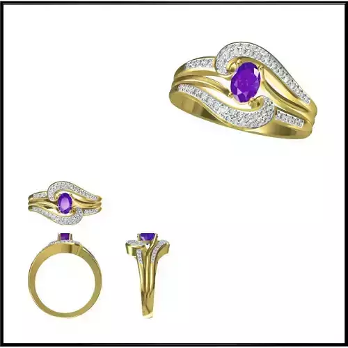 JCD Format  Delicate color stone rings 3d cad jewelry design