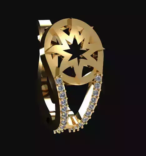 earring gold star ring with diamonds