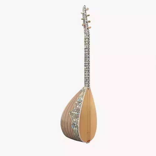 Nacre Baglama Low-poly 3D model