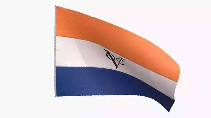Dutch East Indies Company Flag 1602-1798 Low-poly 3D model