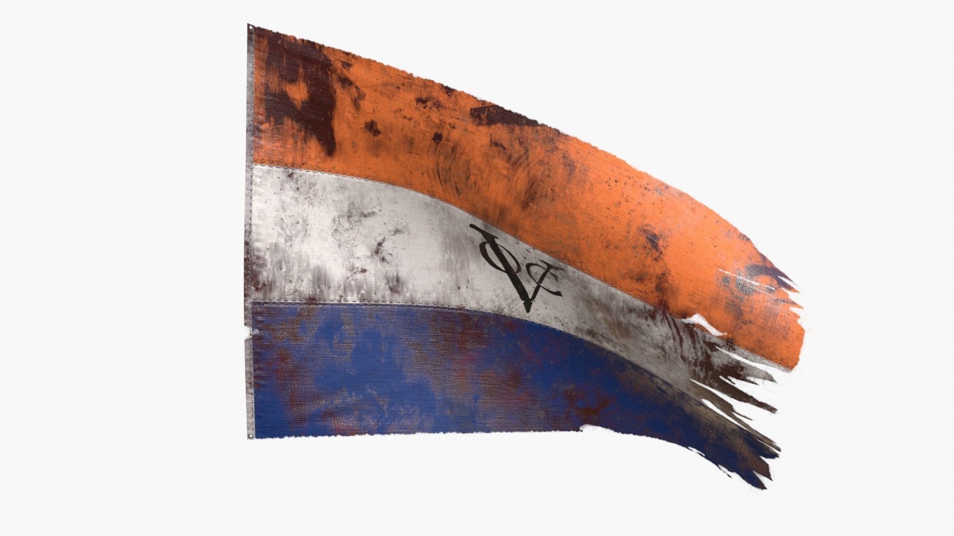 Dutch East Indies Company Flag 1602-1798 Low-poly 3D model_2