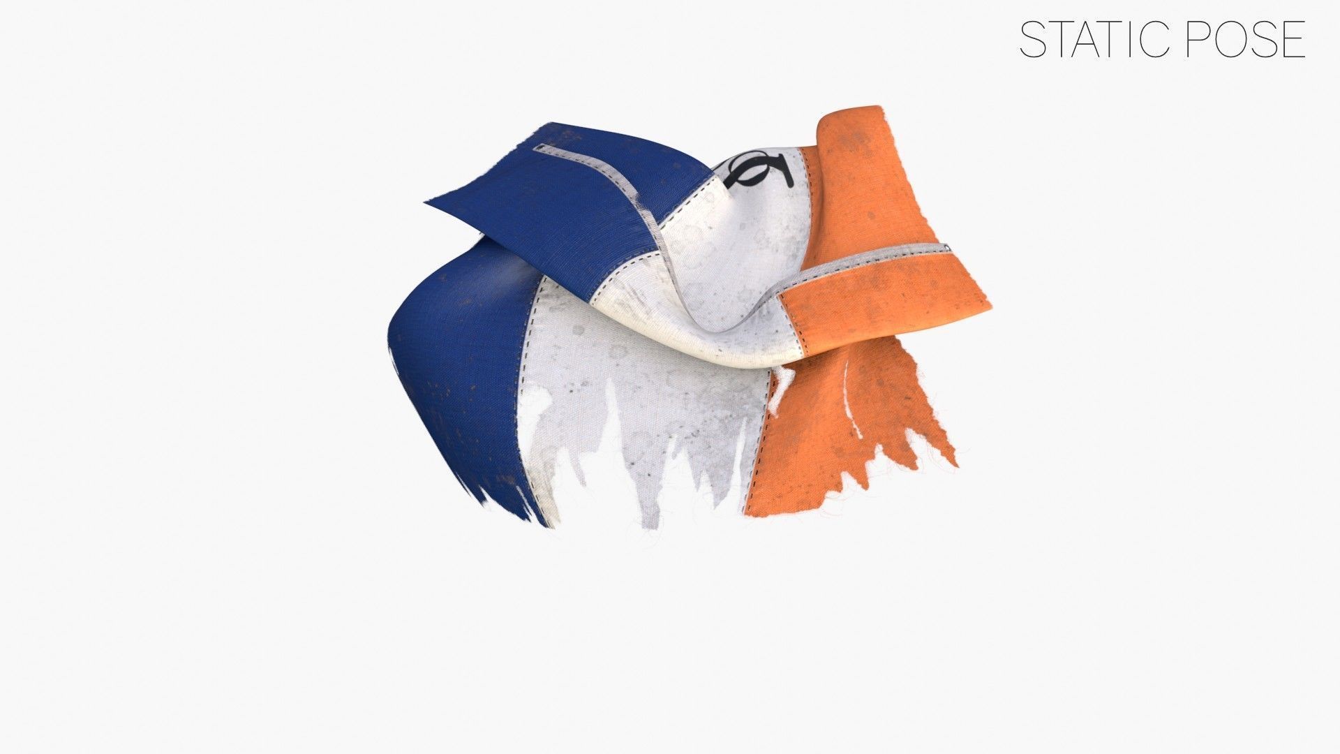 Dutch East Indies Company Flag 1602-1798 Low-poly 3D model_9