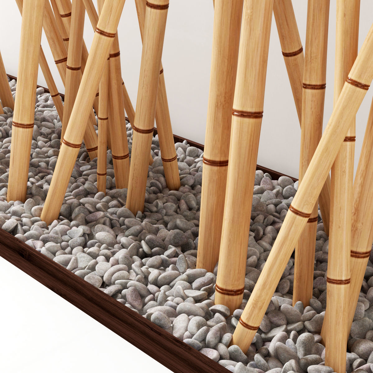 Bamboo decor fundament board pebble 3D model_5