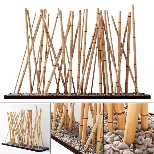 Bamboo decor fundament board pebble