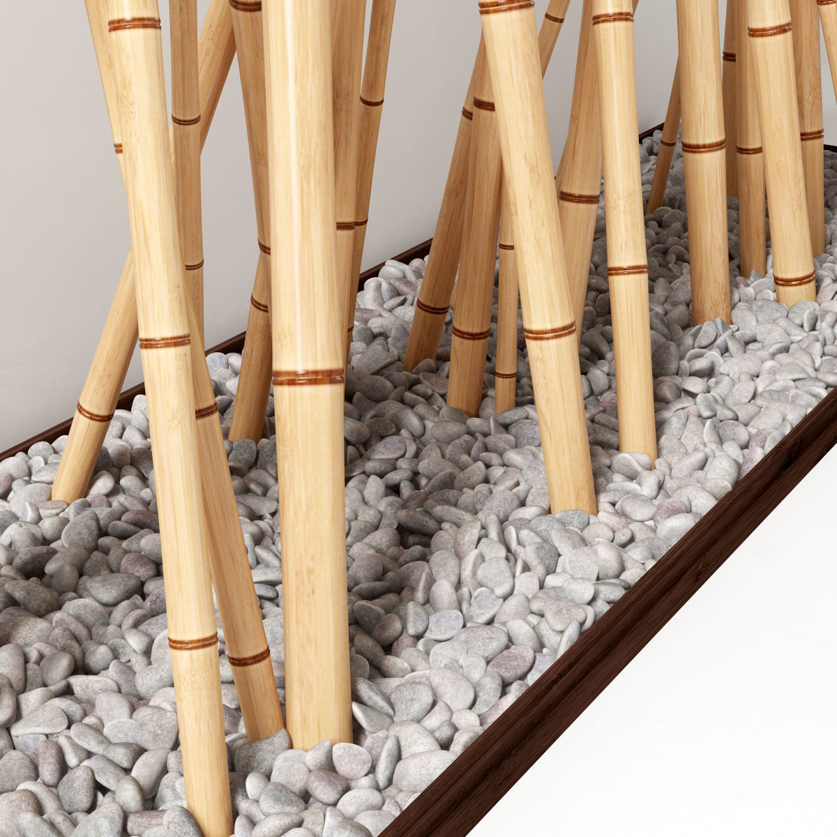 Bamboo decor fundament board pebble 3D model_6