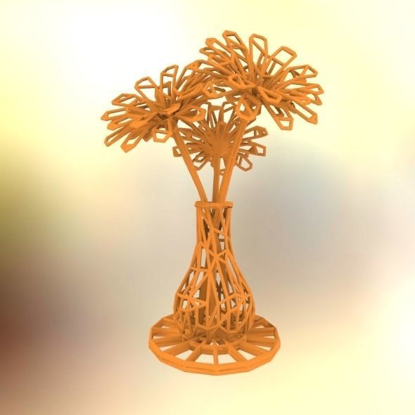 Flower vase 3D print model_9