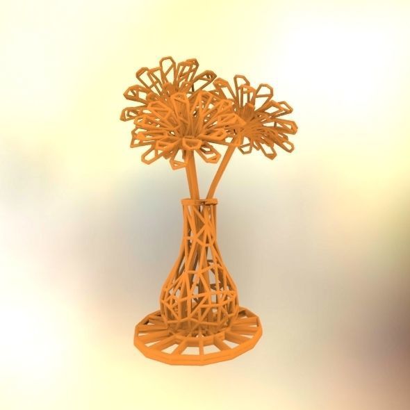 Flower vase 3D print model_21