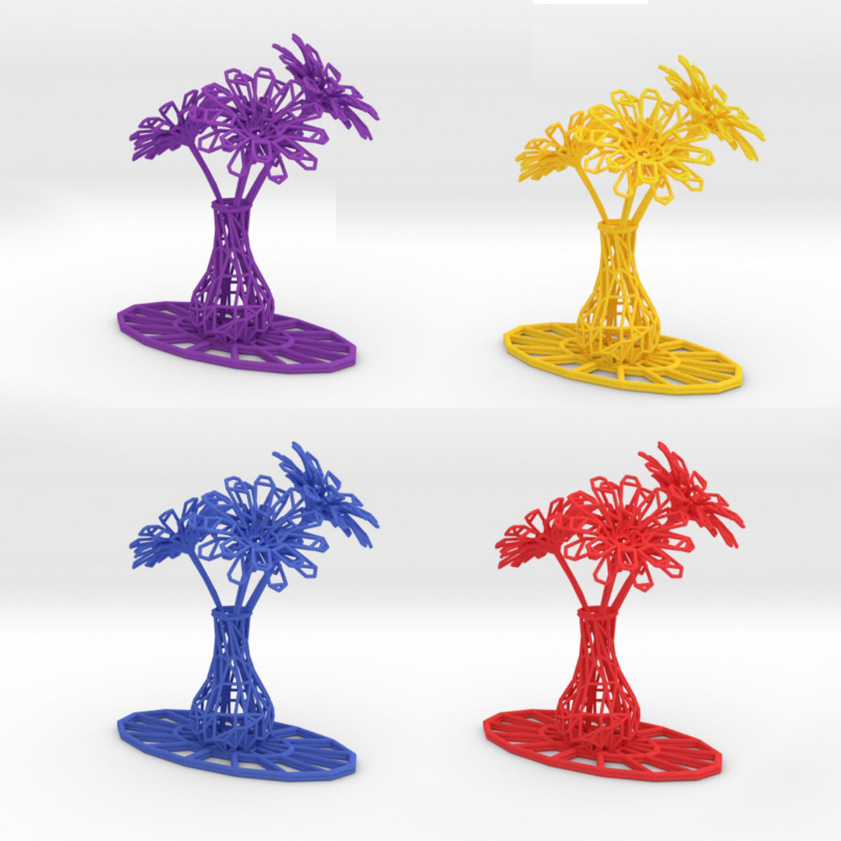 Flower vase 3D print model_8