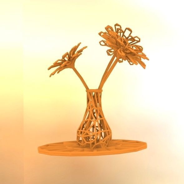 Flower vase 3D print model_16