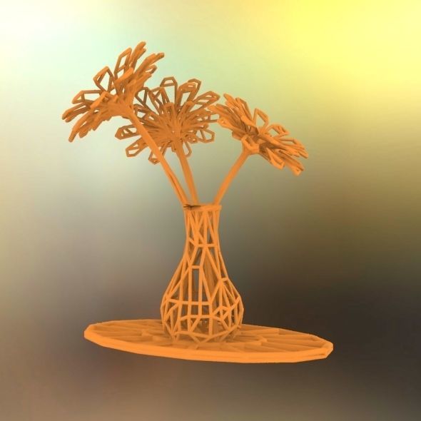 Flower vase 3D print model_26