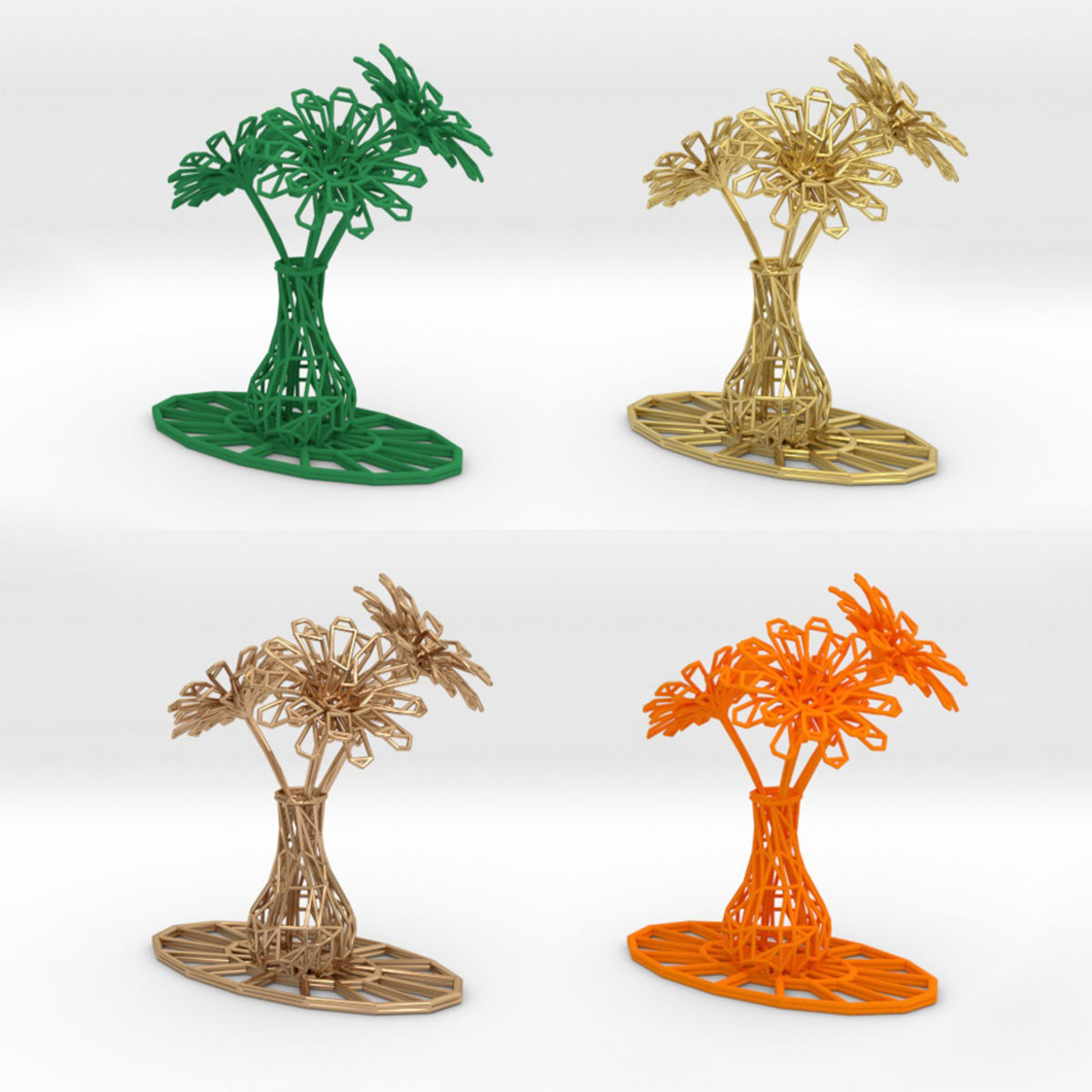 Flower vase 3D print model_7