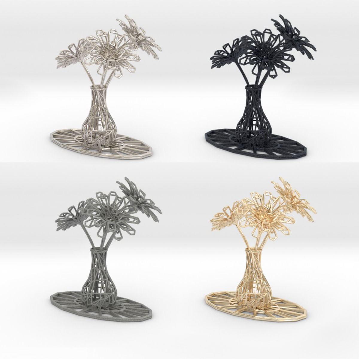 Flower vase 3D print model_3