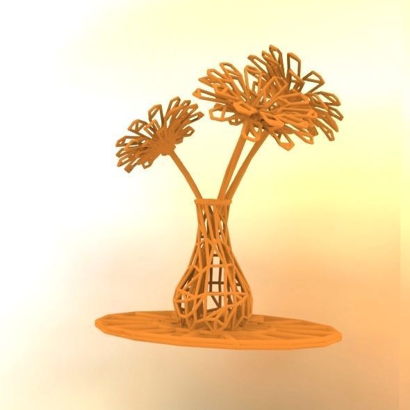 Flower vase 3D print model_14