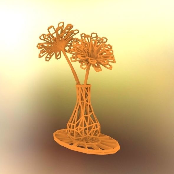 Flower vase 3D print model_23