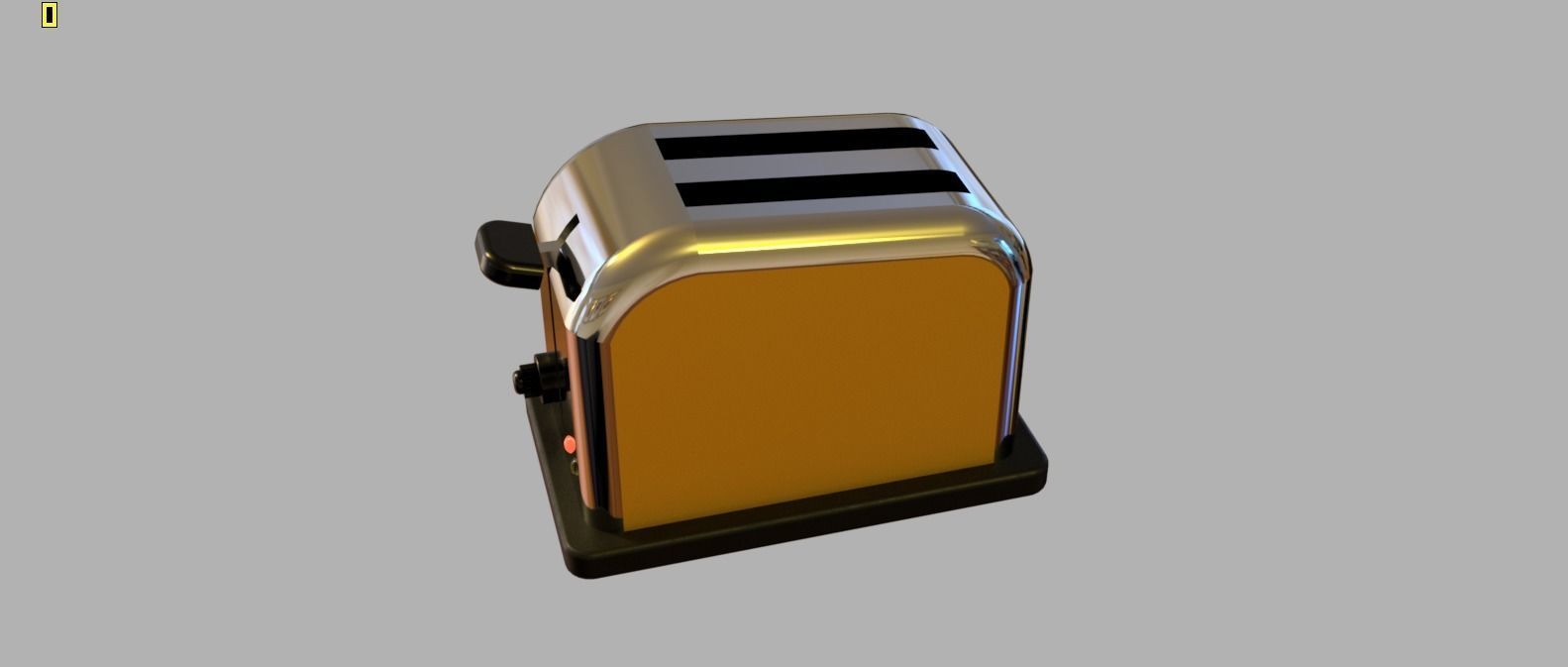 retro bread toaster Low-poly 3D model_3
