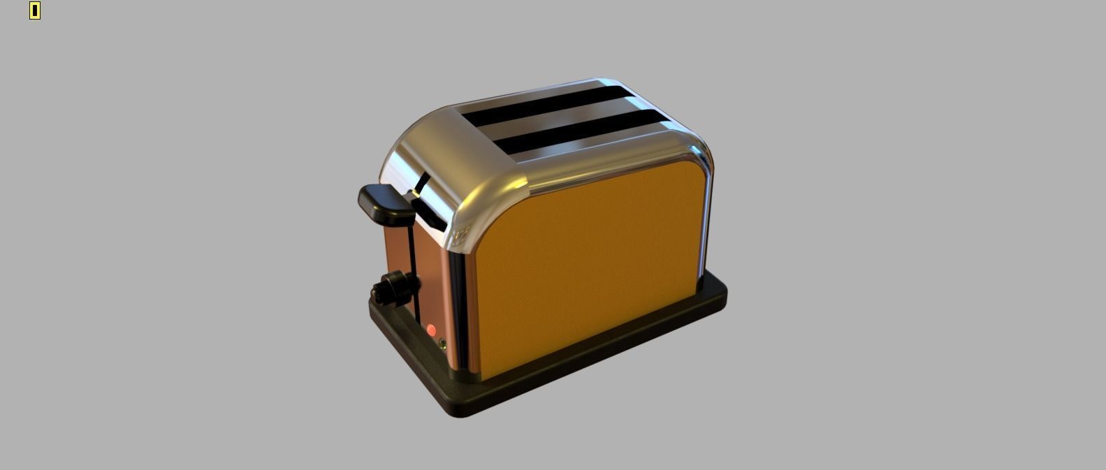 retro bread toaster Low-poly 3D model_2