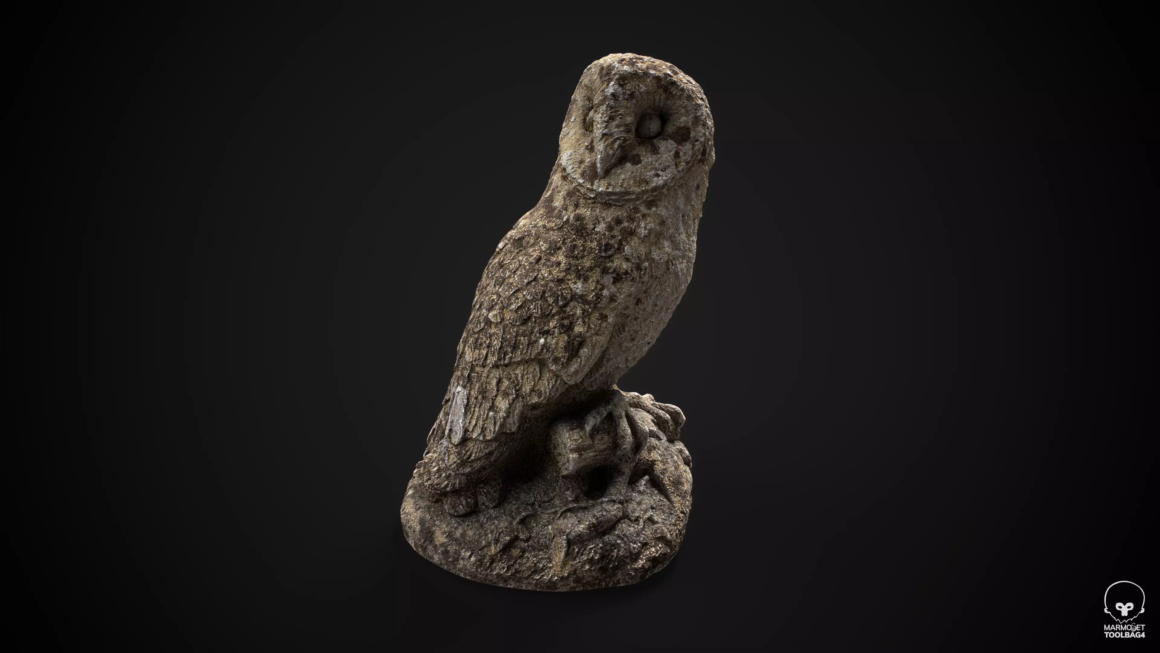 NANITE UE5 - Scanned Stone Owl Statue 3D model_0