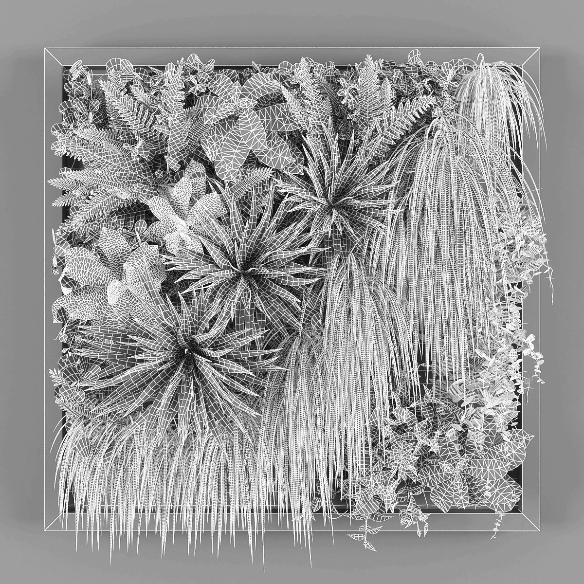 Vertical garden 19 Low-poly 3D model_1