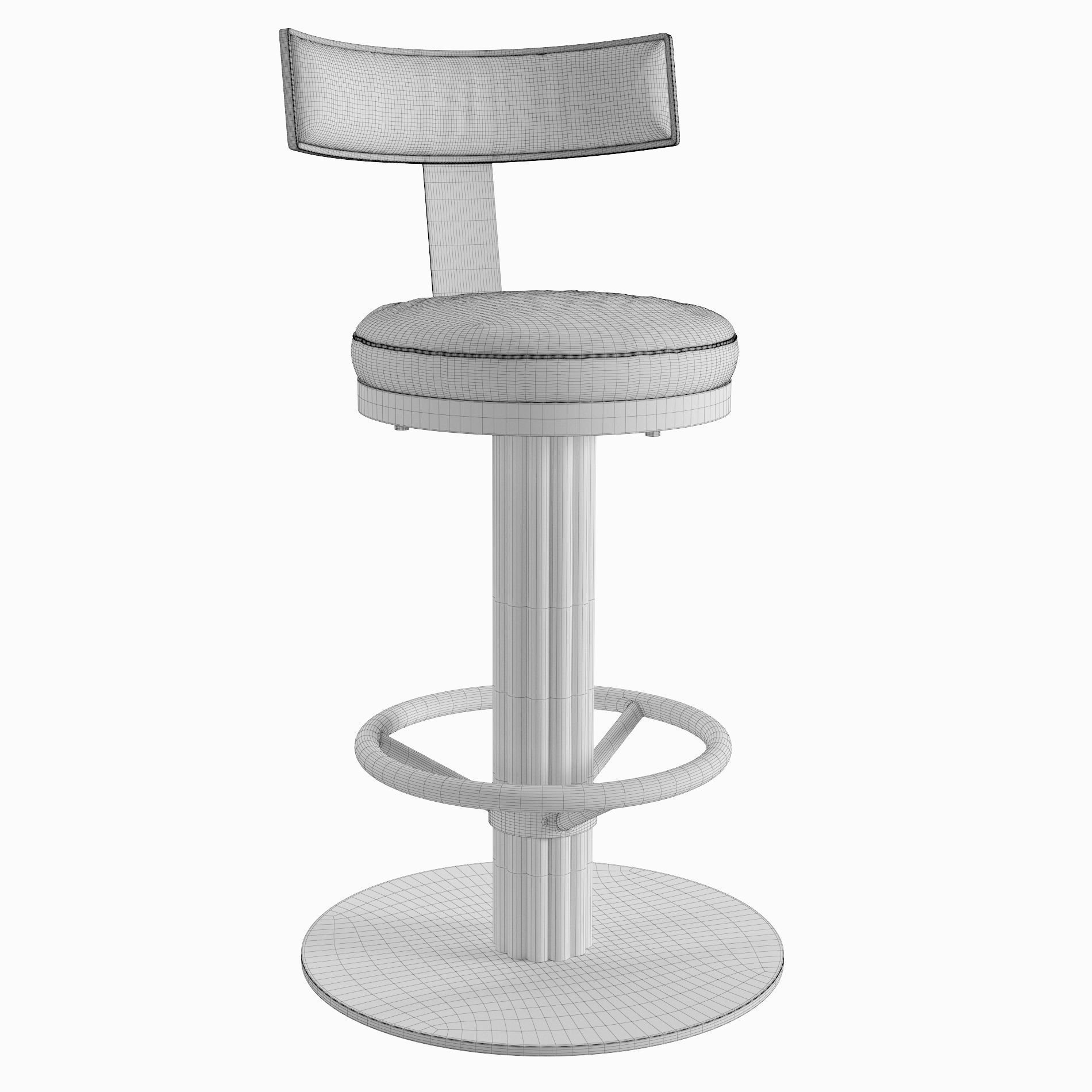 Oscar Swivel Gold Counter Chair 3D model_7