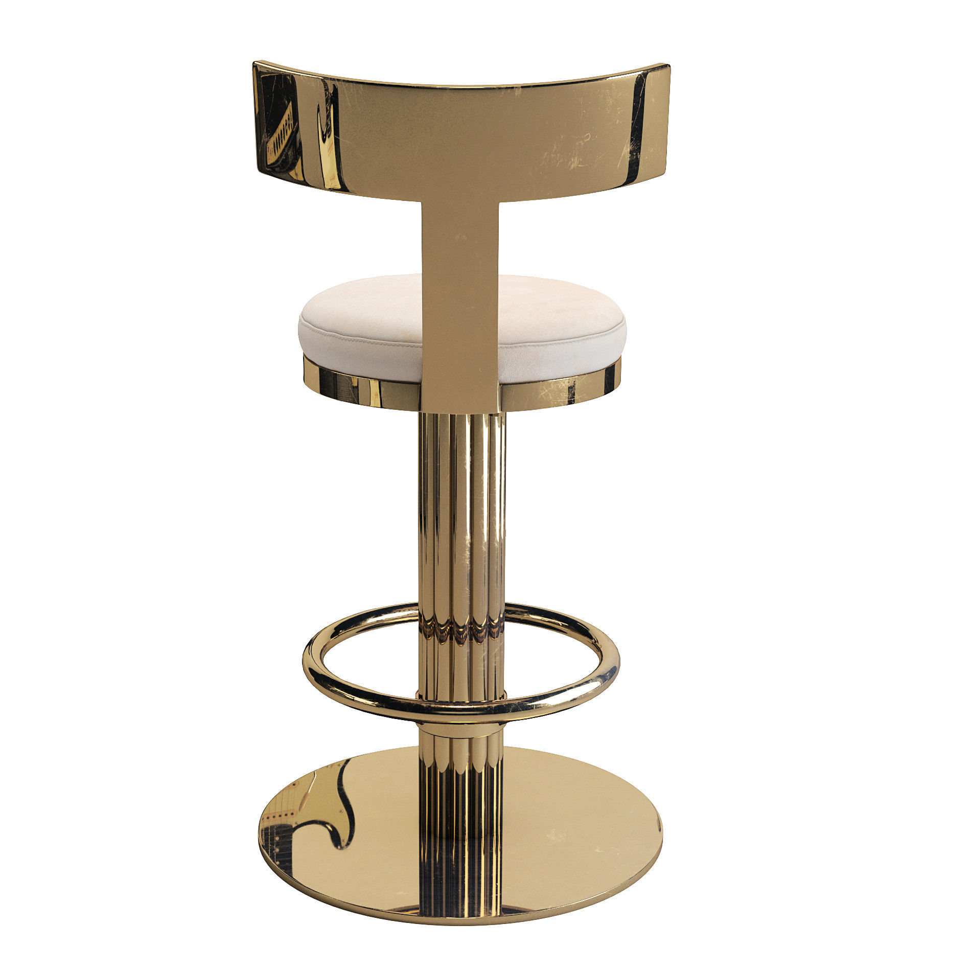 Oscar Swivel Gold Counter Chair 3D model_3