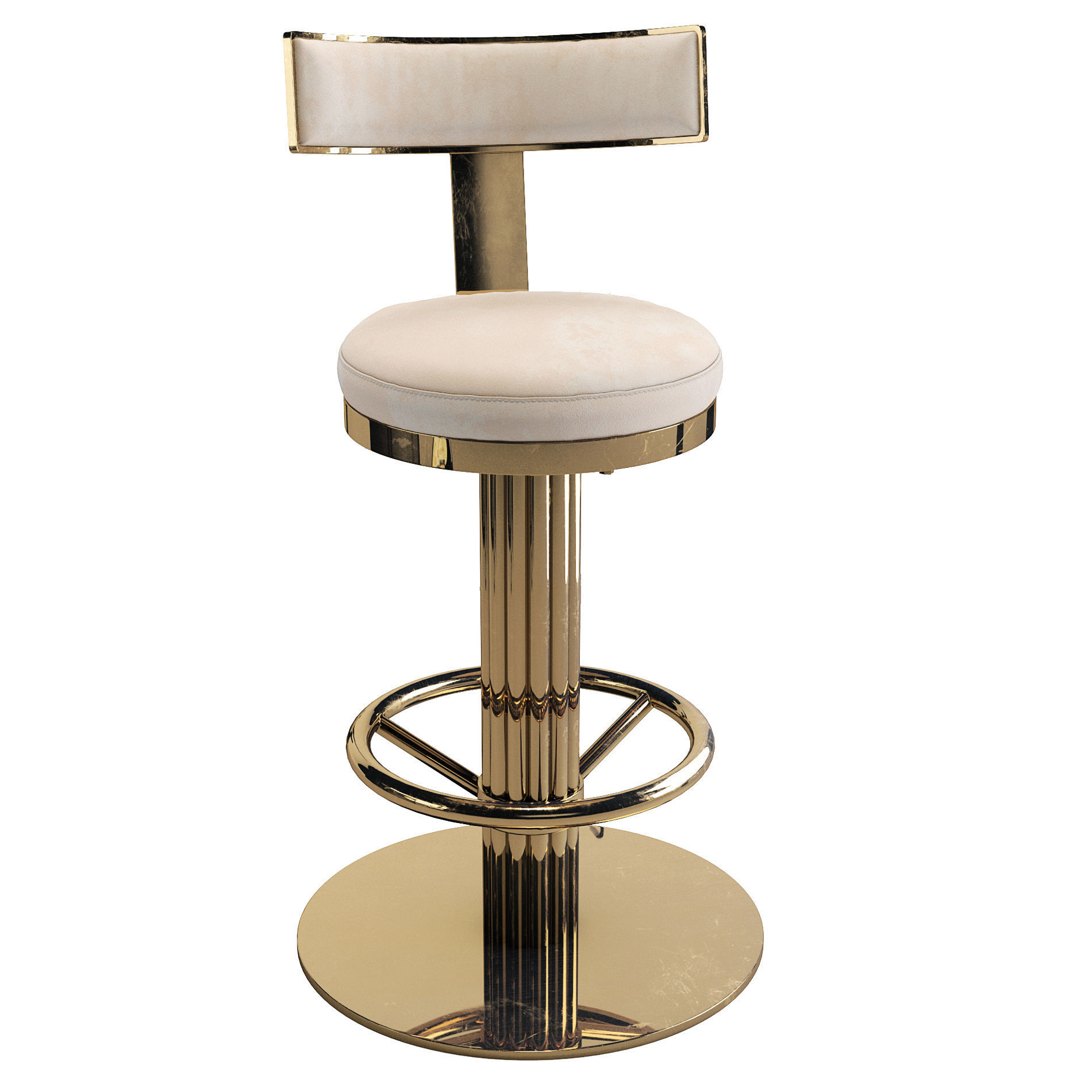 Oscar Swivel Gold Counter Chair 3D model_2