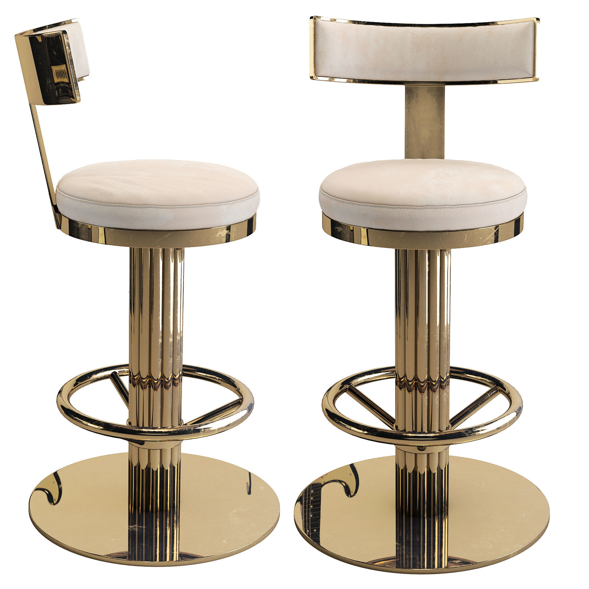 Oscar Swivel Gold Counter Chair 3D model_5