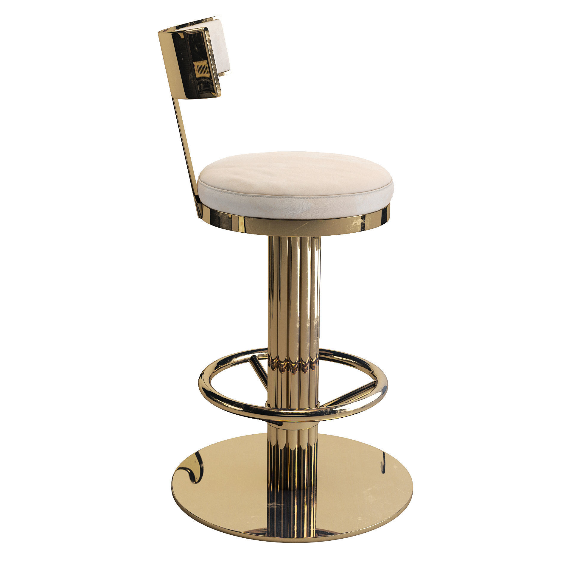 Oscar Swivel Gold Counter Chair 3D model_1
