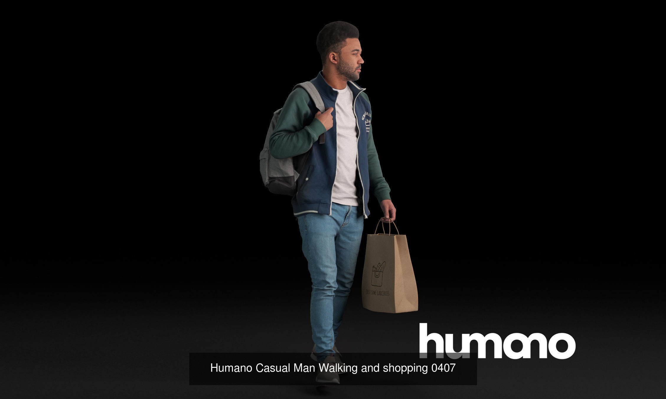 Humano 5-Pack - PEOPLE - DIVERSE - STREET - 5x 3D models 04B 3D Model Collection_2