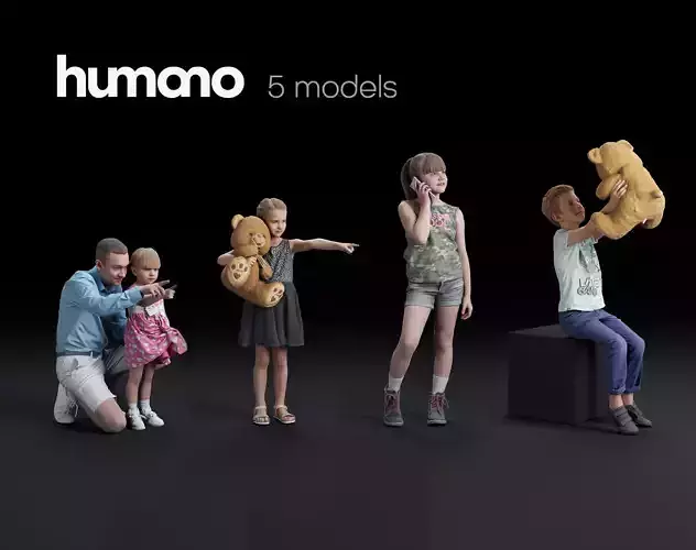 Humano 5-Pack - PEOPLE - CASUAL - HOME - 5x 3d models 05A