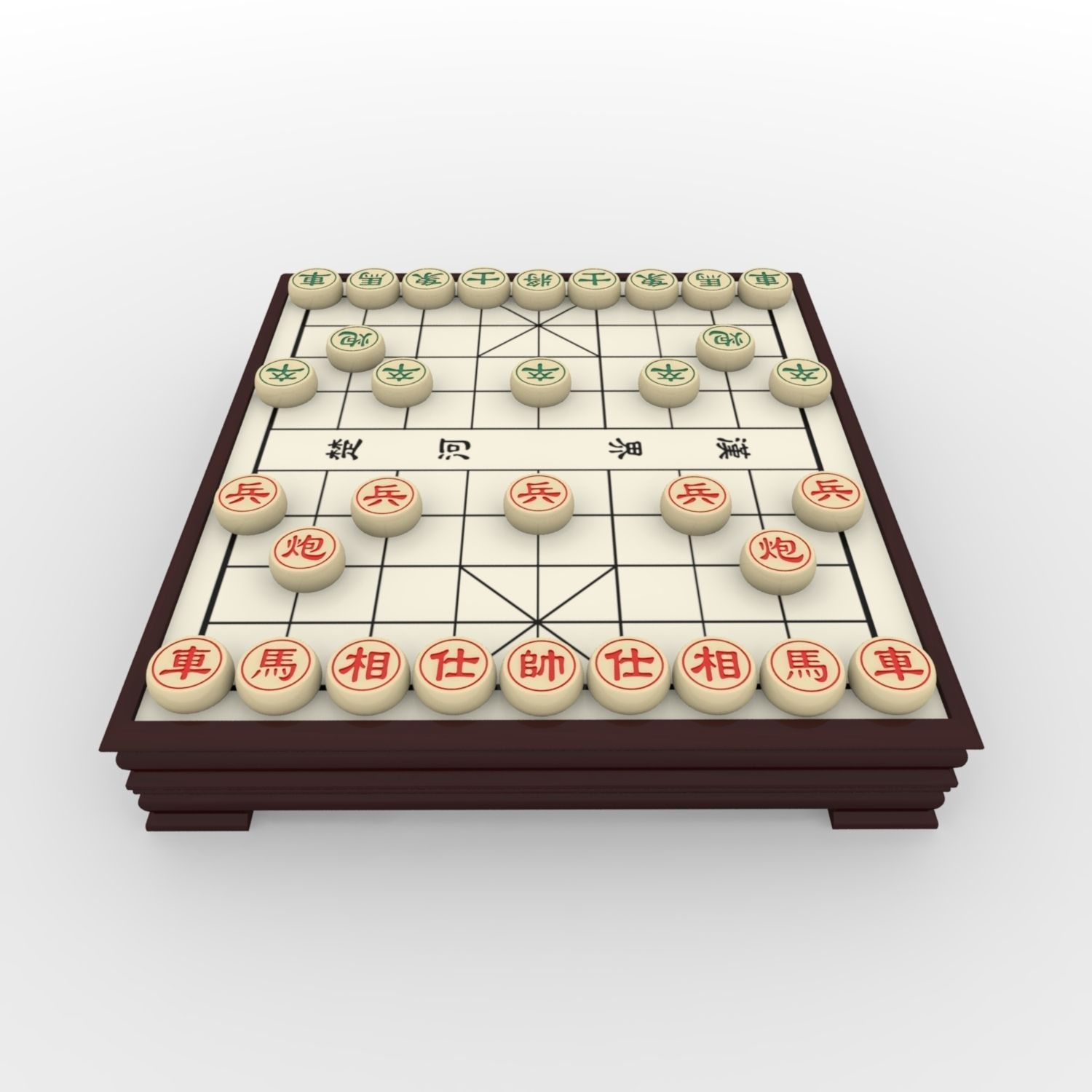 Chiness Chess - Xiangqi with table 3D model_2
