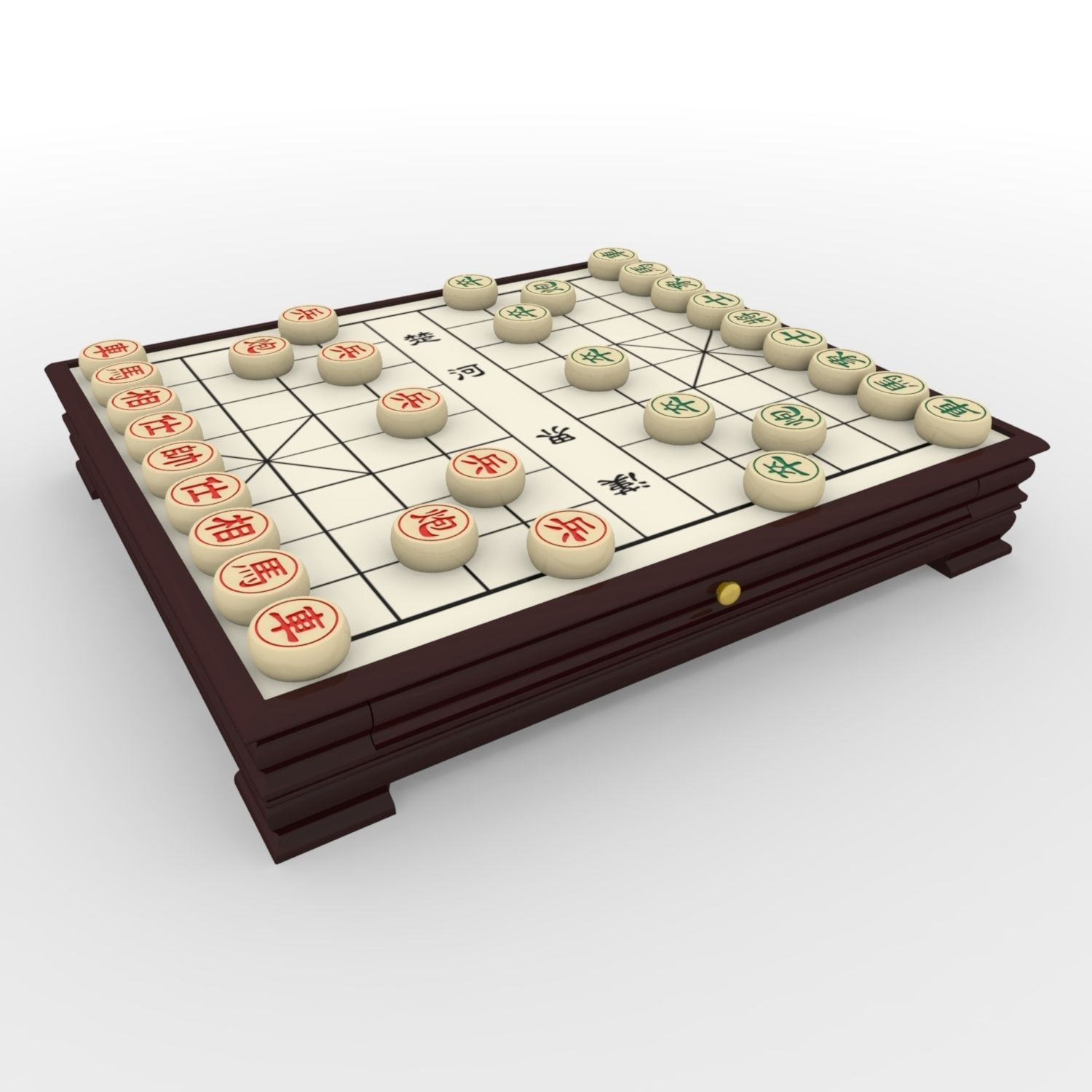 Chiness Chess - Xiangqi with table 3D model_1