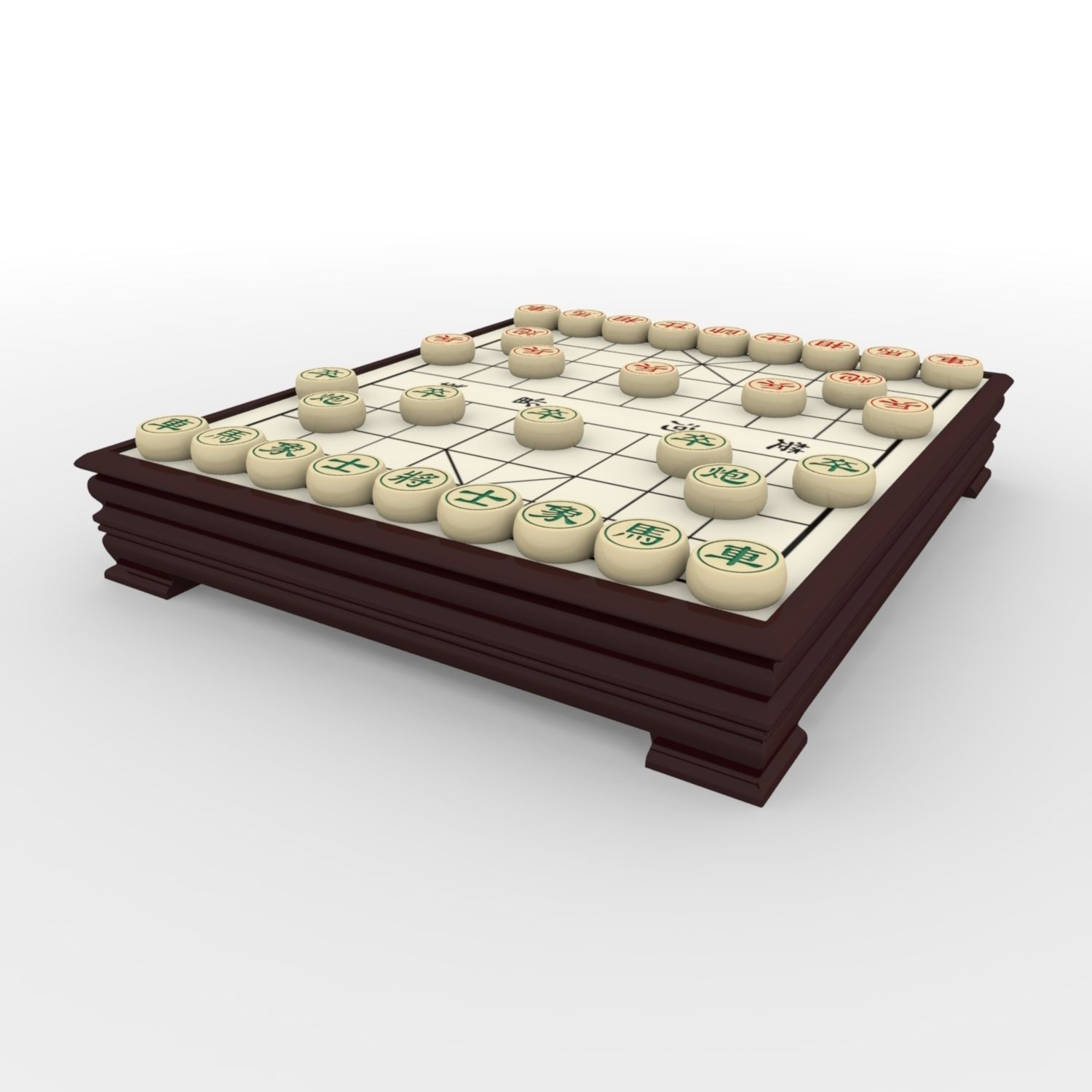 Chiness Chess - Xiangqi with table 3D model_9