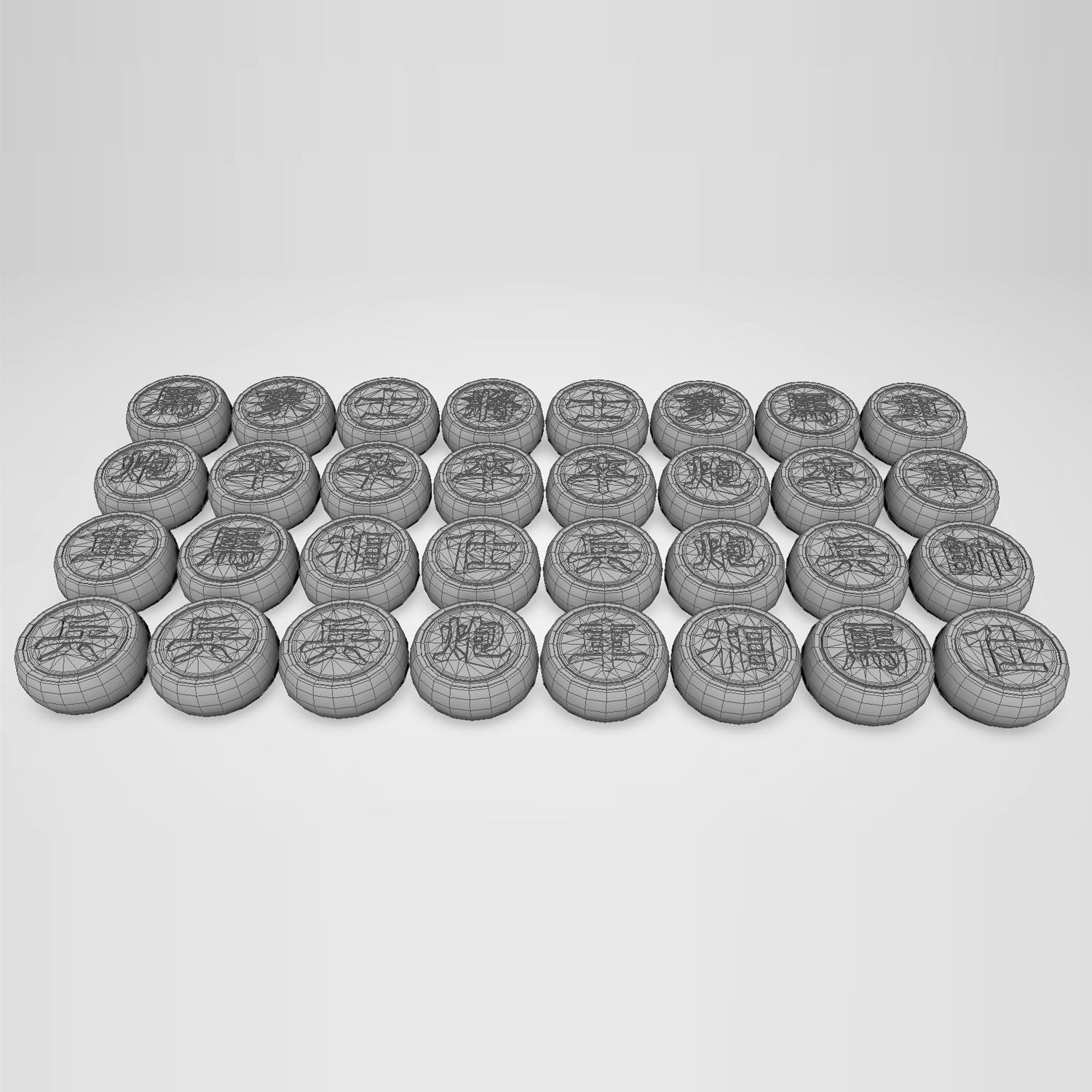 Chiness Chess - Xiangqi with table 3D model_12