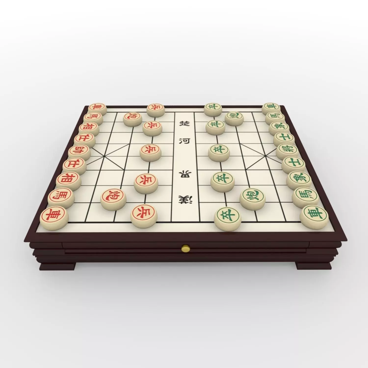 Chiness Chess - Xiangqi with table 3D model_0
