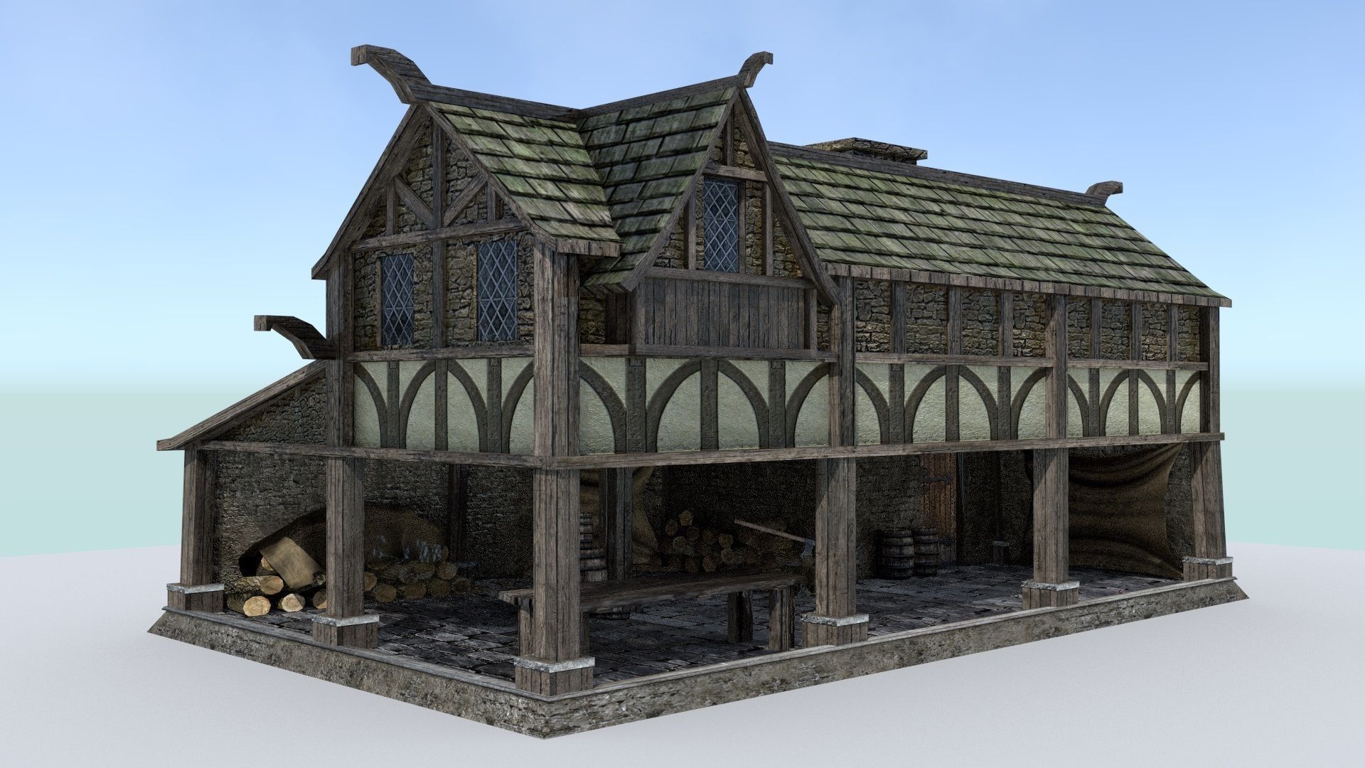 Medieval Village Builder Low-poly 3D model_16