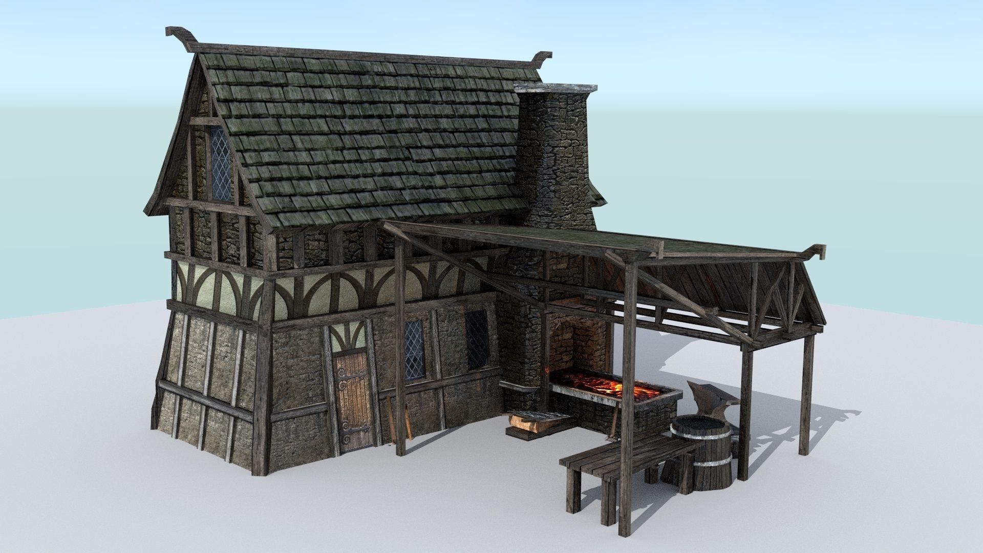 Medieval Village Builder Low-poly 3D model_6