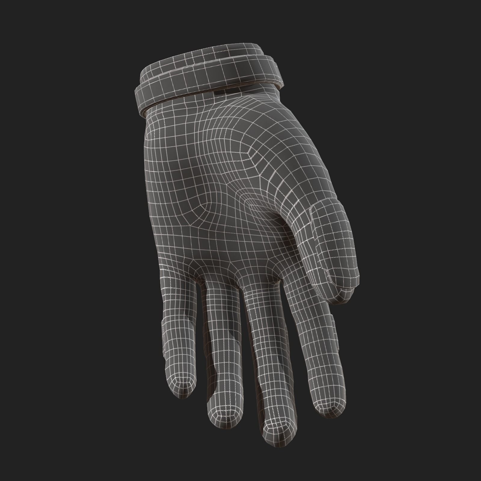 Gloves military human fantasy scifi cloth protection camouflage Low-poly 3D model_5