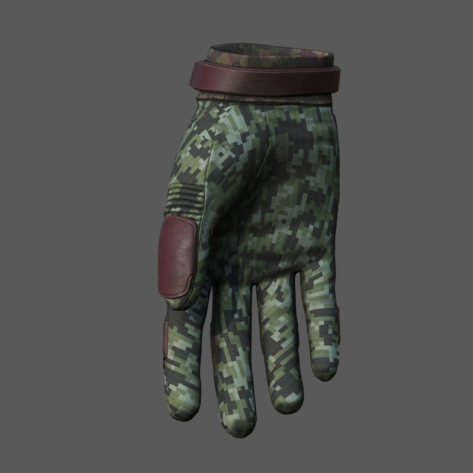 Gloves military human fantasy scifi cloth protection camouflage Low-poly 3D model_3