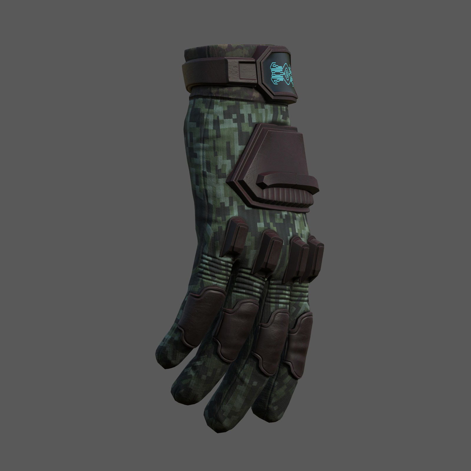 Gloves military human fantasy scifi cloth protection camouflage Low-poly 3D model_4