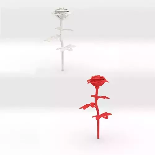 Rose single stick 3D print model