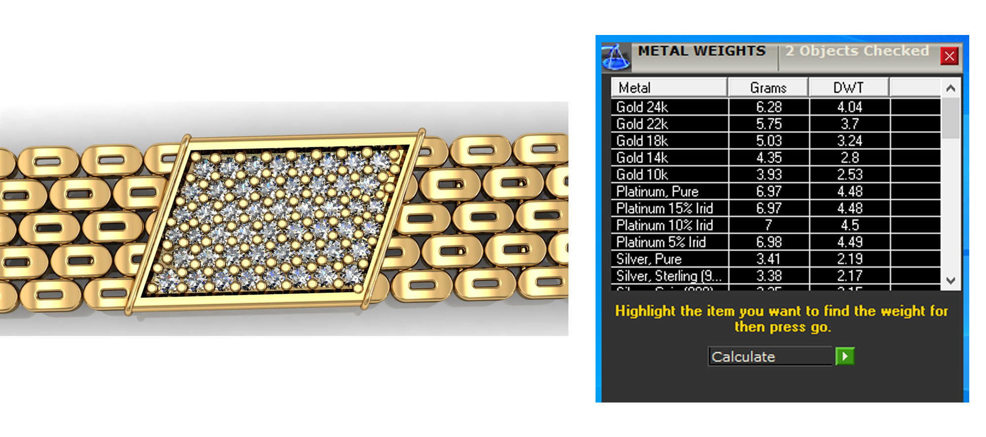 GENTS DIAMOND JOLLY BRACELET LINK JEWELRY FOR ALL CAM MACHINE 3D print model_7