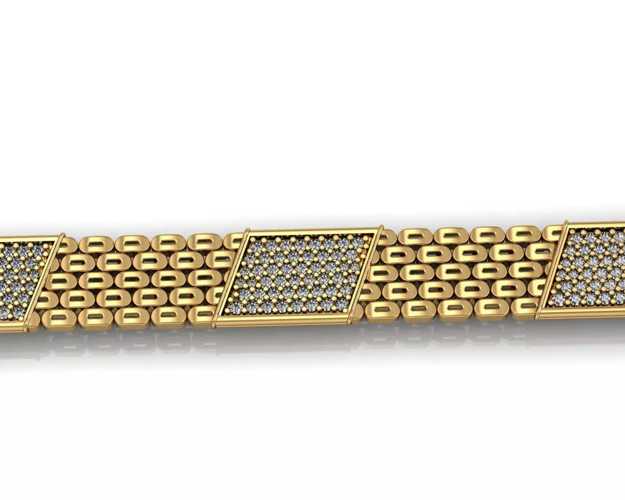 GENTS DIAMOND JOLLY BRACELET LINK JEWELRY FOR ALL CAM MACHINE 3D print model_0
