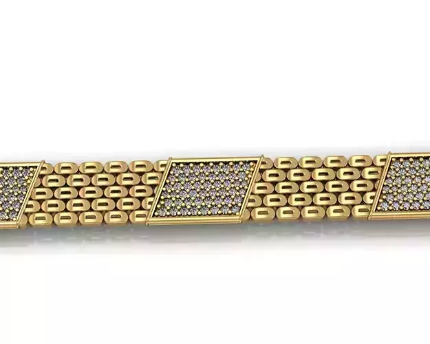 GENTS DIAMOND JOLLY BRACELET  LINK  JEWELRY FOR ALL CAM MACHINE 3D print model