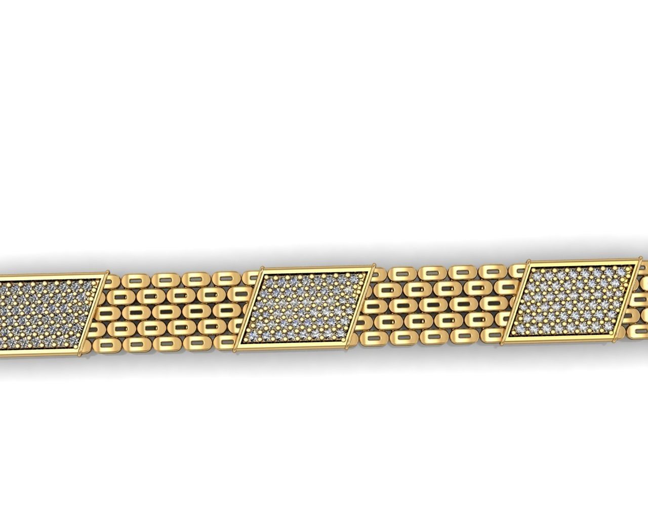 GENTS DIAMOND JOLLY BRACELET LINK JEWELRY FOR ALL CAM MACHINE 3D print model_1