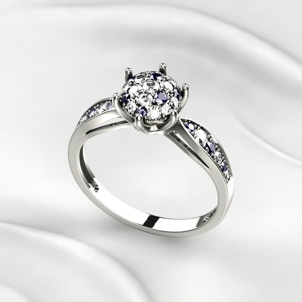 Gorgeous Golden Ring with Diamonds 3D print model_6