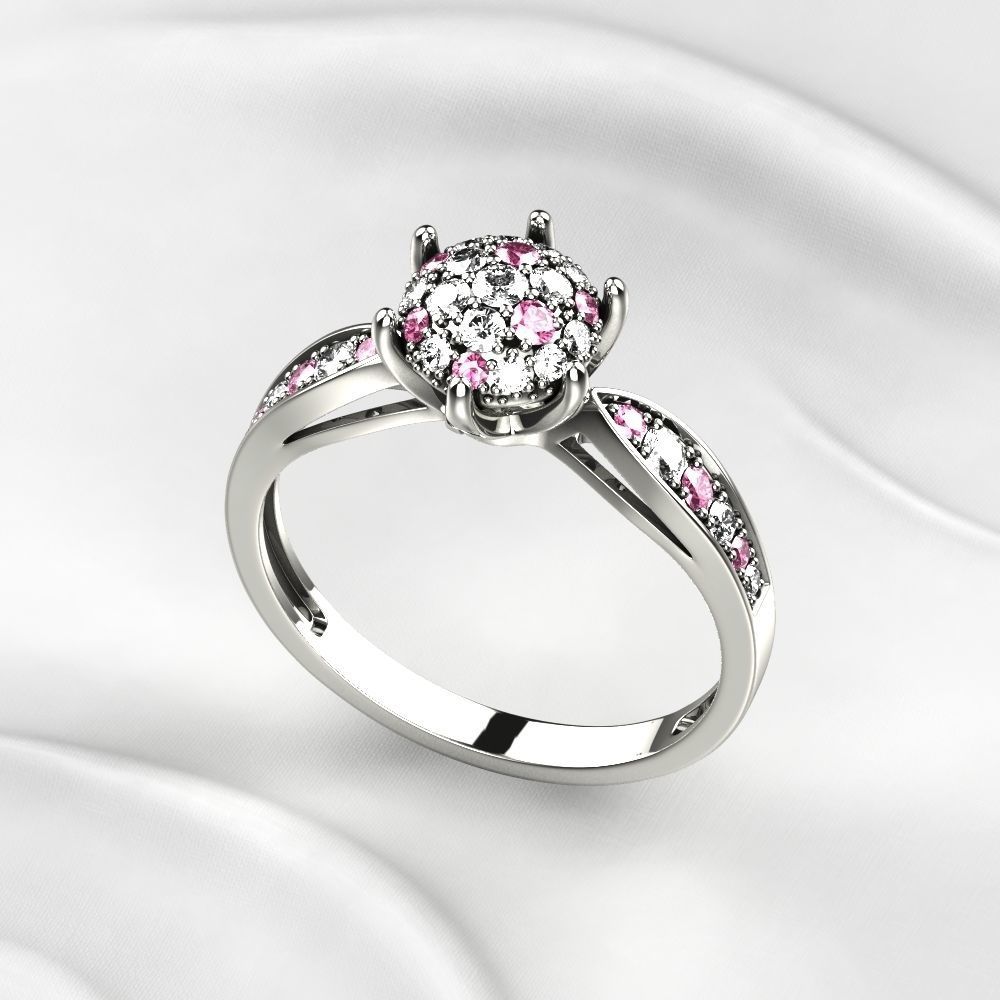 Gorgeous Golden Ring with Diamonds 3D print model_7