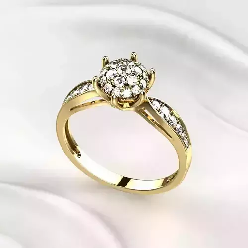 Gorgeous Golden Ring with Diamonds 3D print model